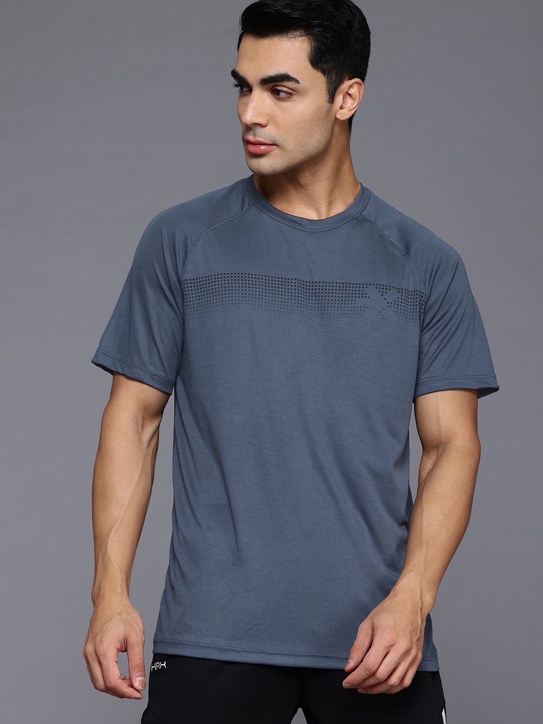 

HRX by Hrithik Roshan Printed Training T-shirt, Navy blue