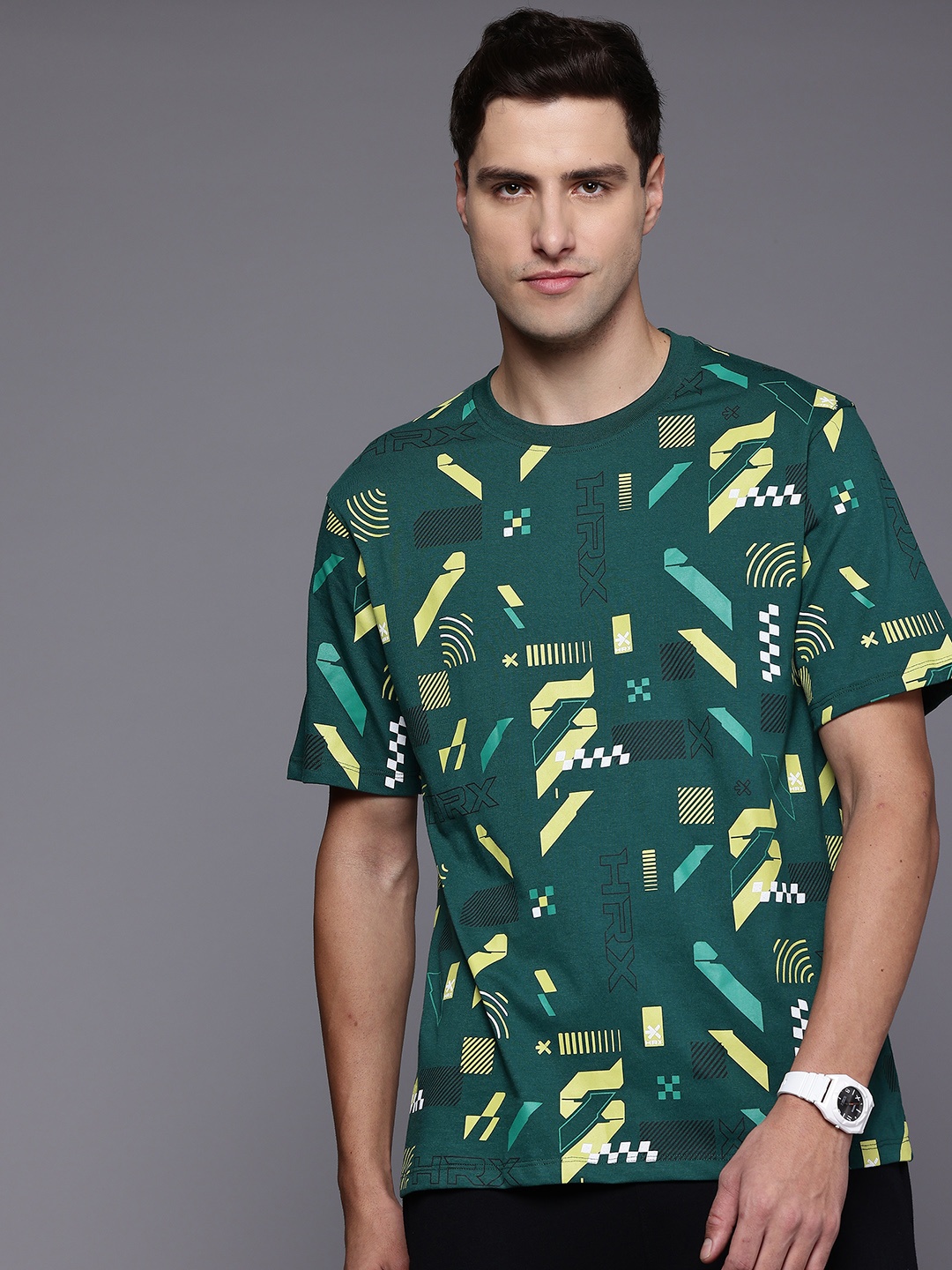 

HRX by Hrithik Roshan Men Brand Logo Printed T-shirt, Green