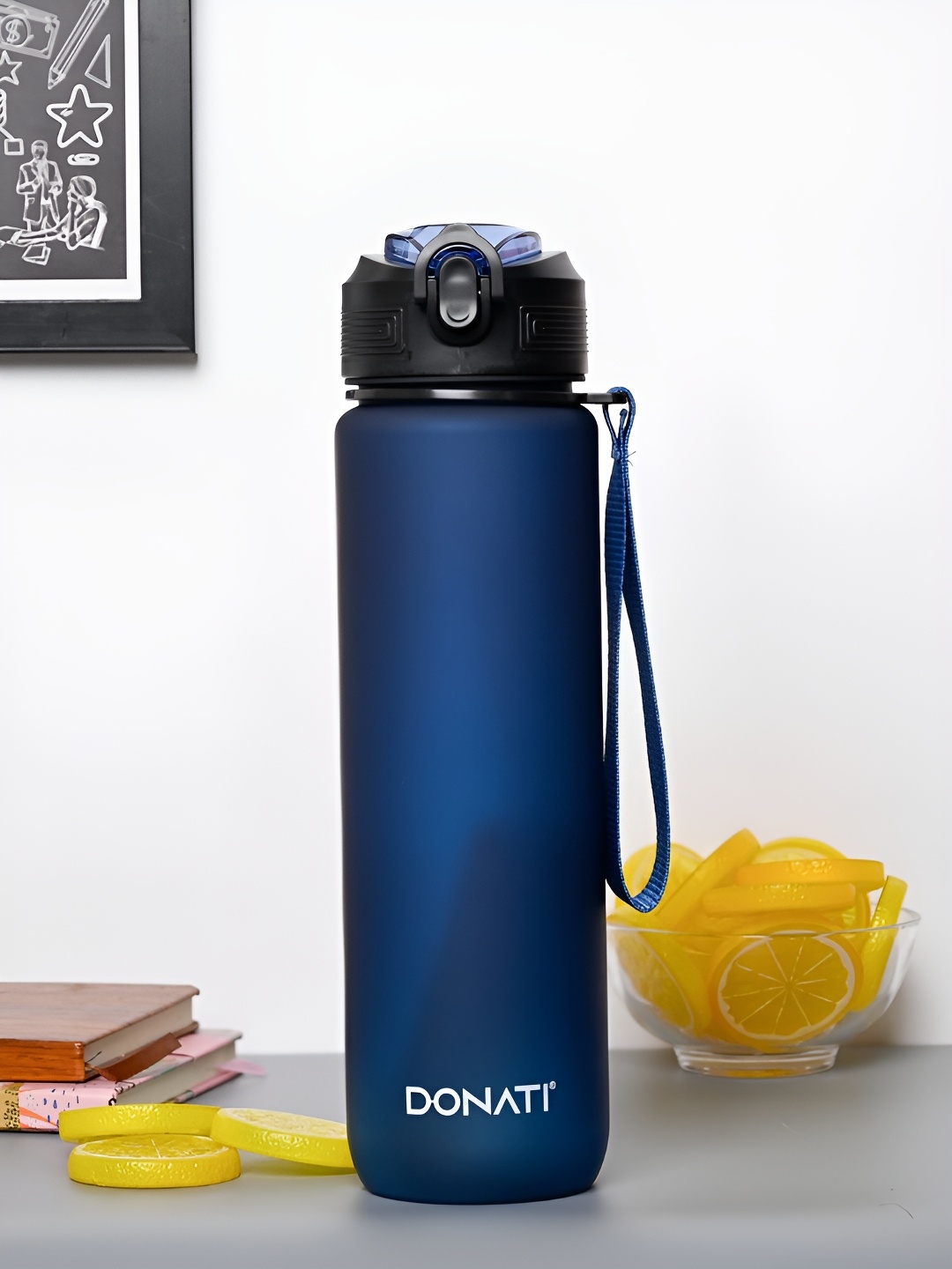 

MARKET99 Blue & Black Typography Printed Sipper Water Bottle 1 L