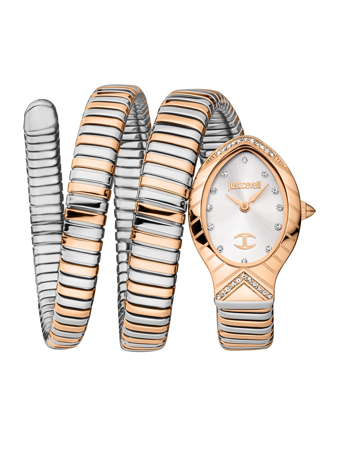 

Just Cavalli Unisex Mother of Pearl Dial & Wrap Around Straps Analogue Watch JC1L248M0075, Silver