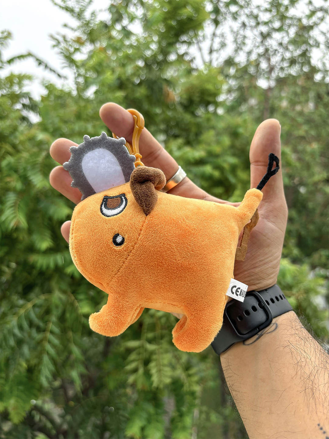 

COMICSENSE Kawaii Chainsaw Plushie Anime Keychain, Orange
