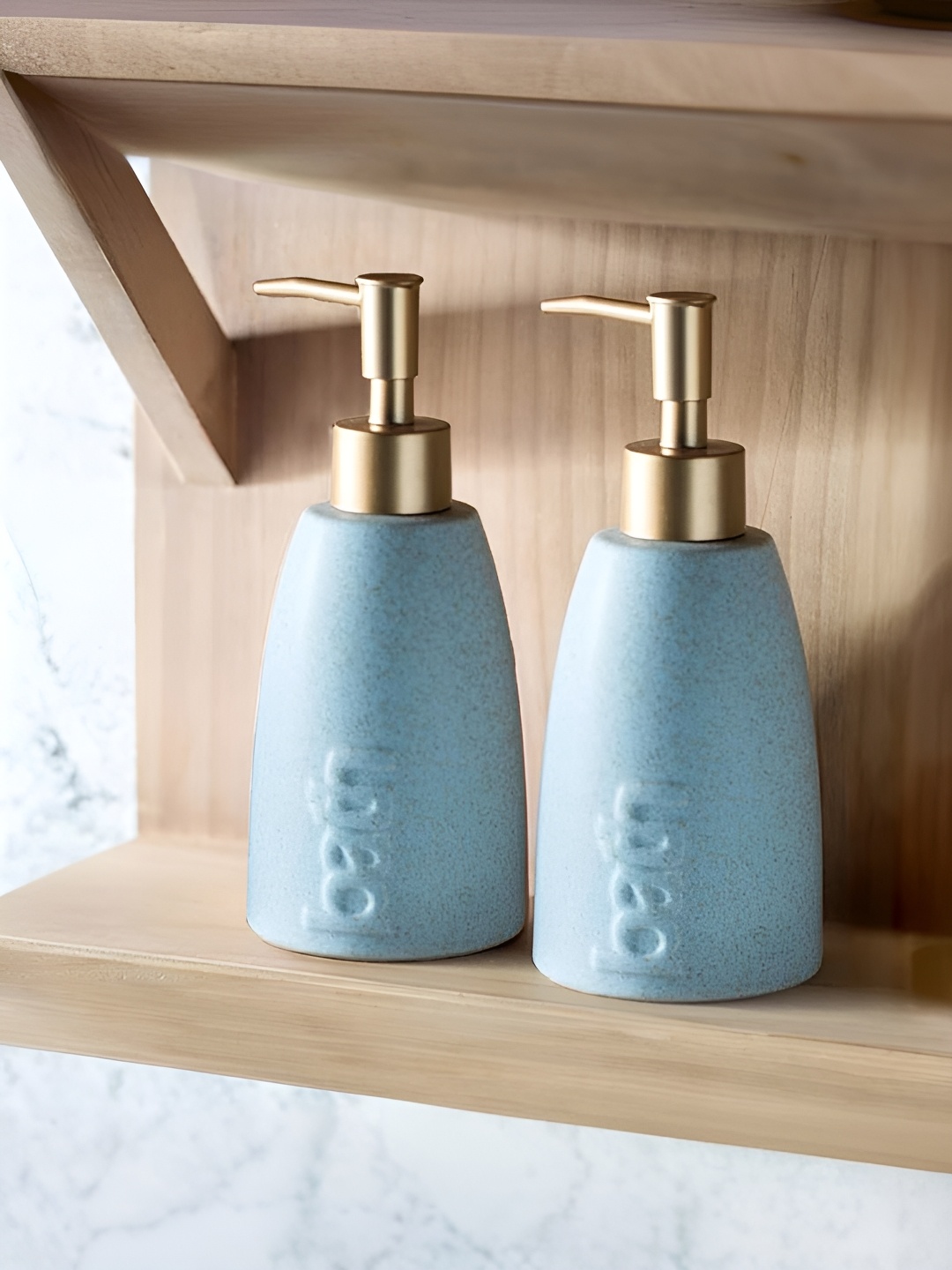 

UMAI Blue & Pink 2 Pieces Textured Ceramic Soap Dispenser 250 ml Each