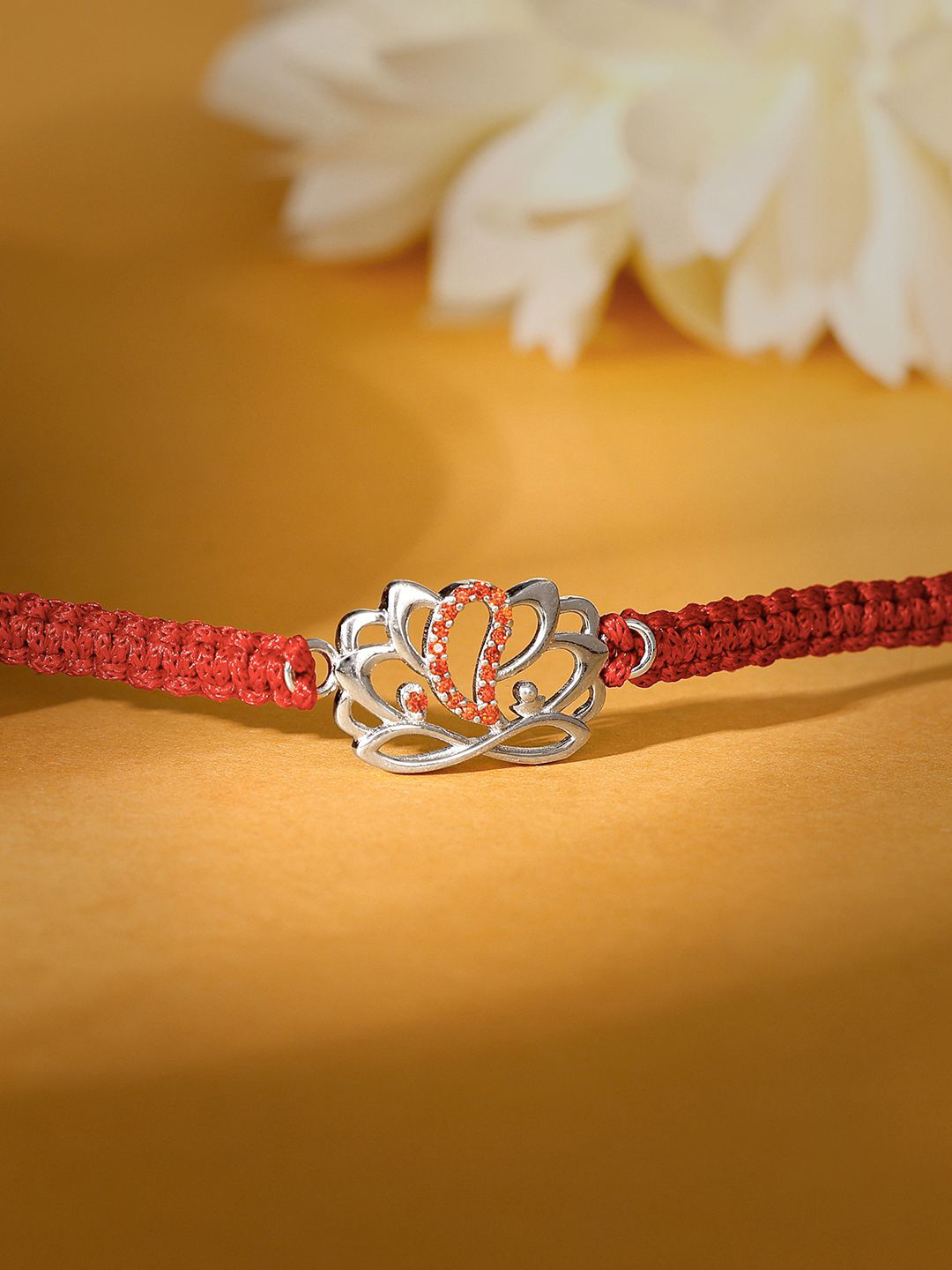 

GIVA Boys 925 Silver Floral Gajanana Thread Rakhi
