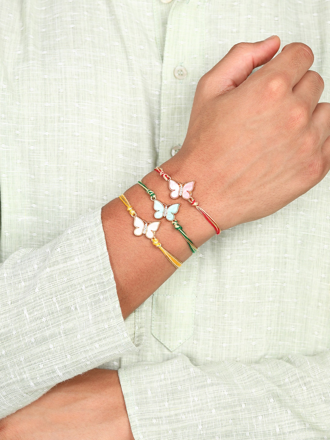 

Nanwan Set of 3 Assorted Beaded Thread Rakhi