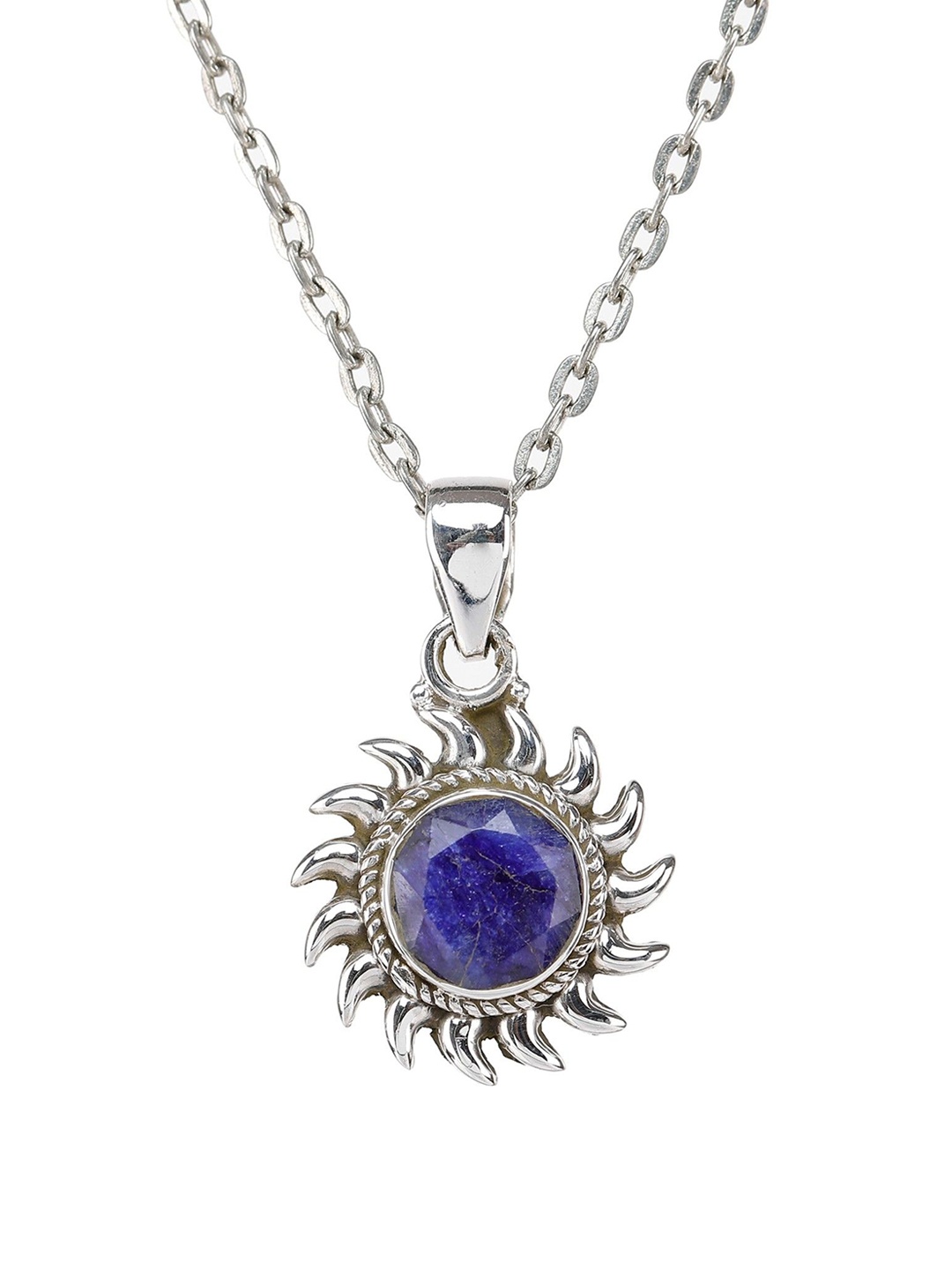 

Exotic India Faceted Lapis Lazuli Gemstone Sterling Silver Pendant