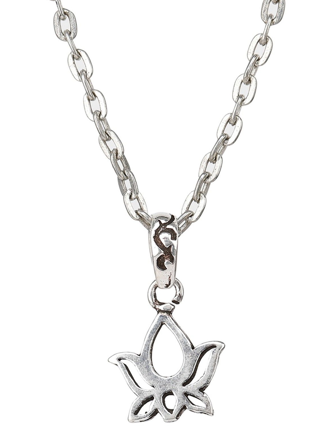 

Exotic India Sterling Silver Lotus Pendant