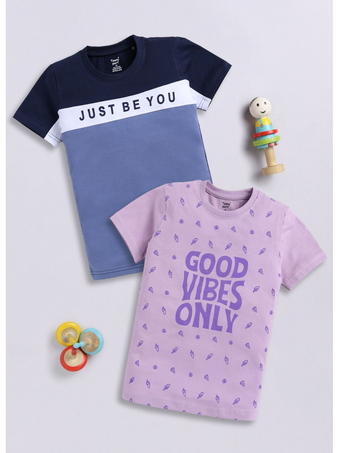 

Toonyport Boys Typography 2 Printed Applique T-shirt, Multi