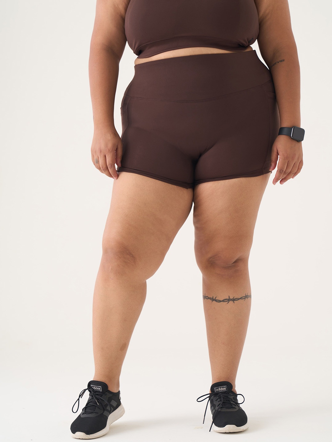 

SPIRIT ANIMAL Women Solid Regular Fit High-Rise Sports Shorts, Brown