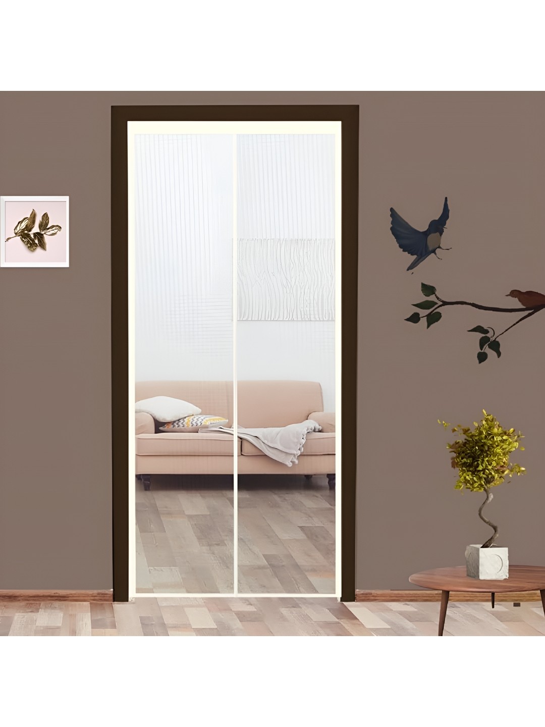 

Classic Mosquito Net White Free Entry Fiberglass Door With Magnet Mosquito Net