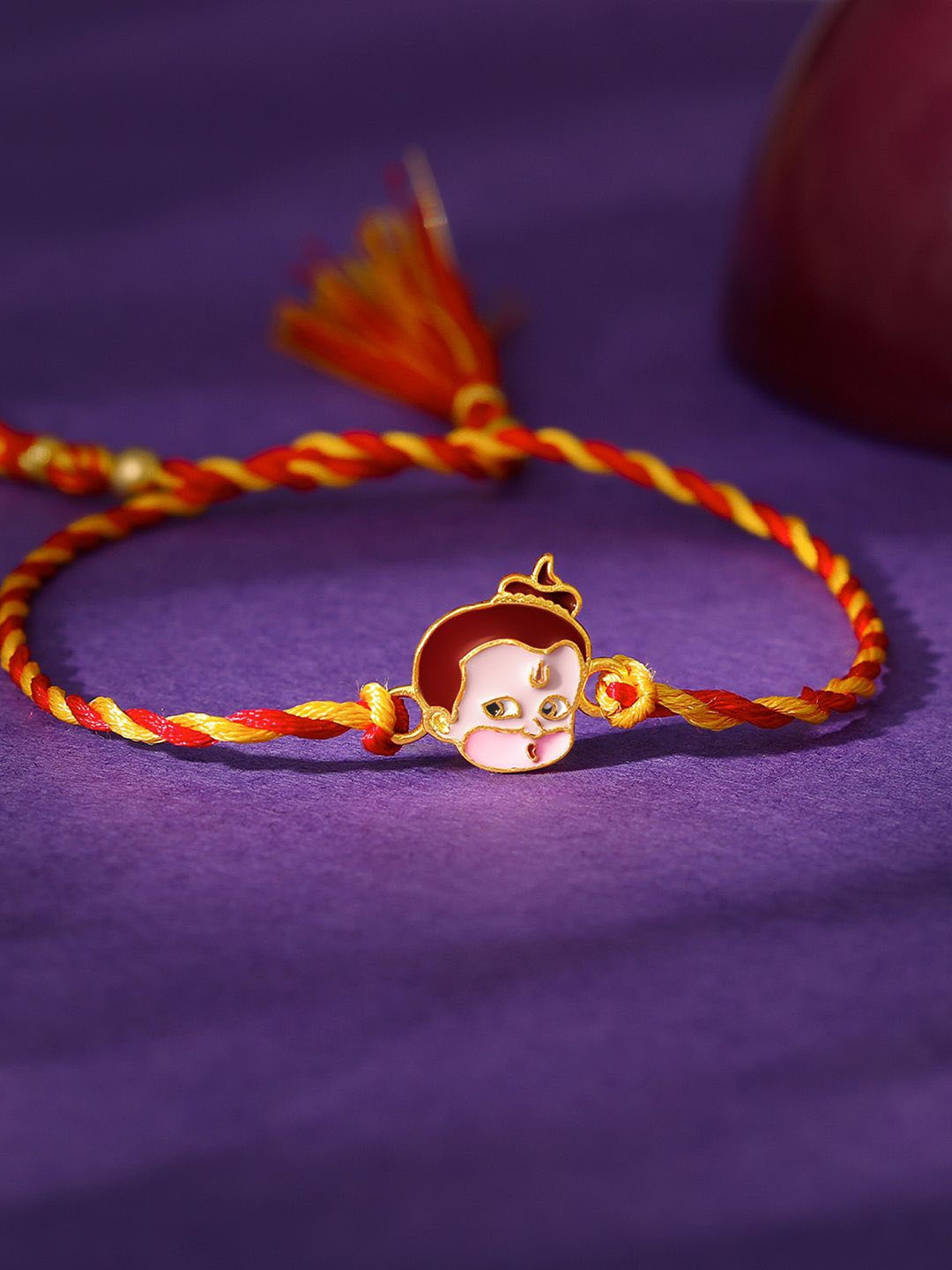 

GIVA Boys 925 Silver Hanuman Thread Rakhi, Gold