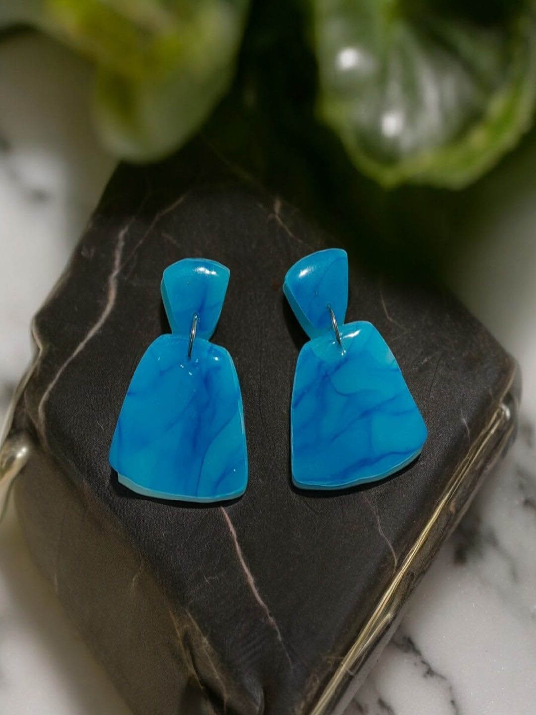 

AccessHer Geometric Drop Earrings, Blue