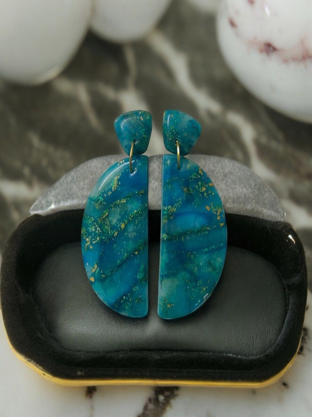 

AccessHer Geometric Studs Earrings, Green