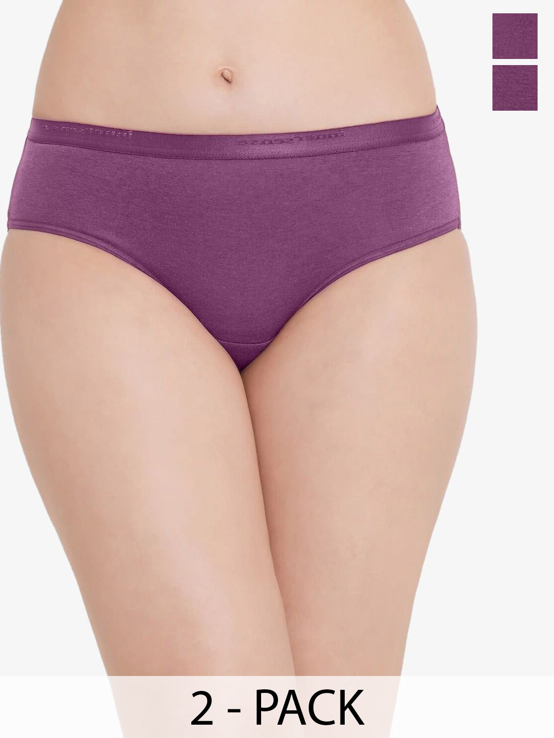 

Inner Sense Pack Of 2 Organic Cotton Hipster Briefs ISP002-Deep Purple_Deep Purple