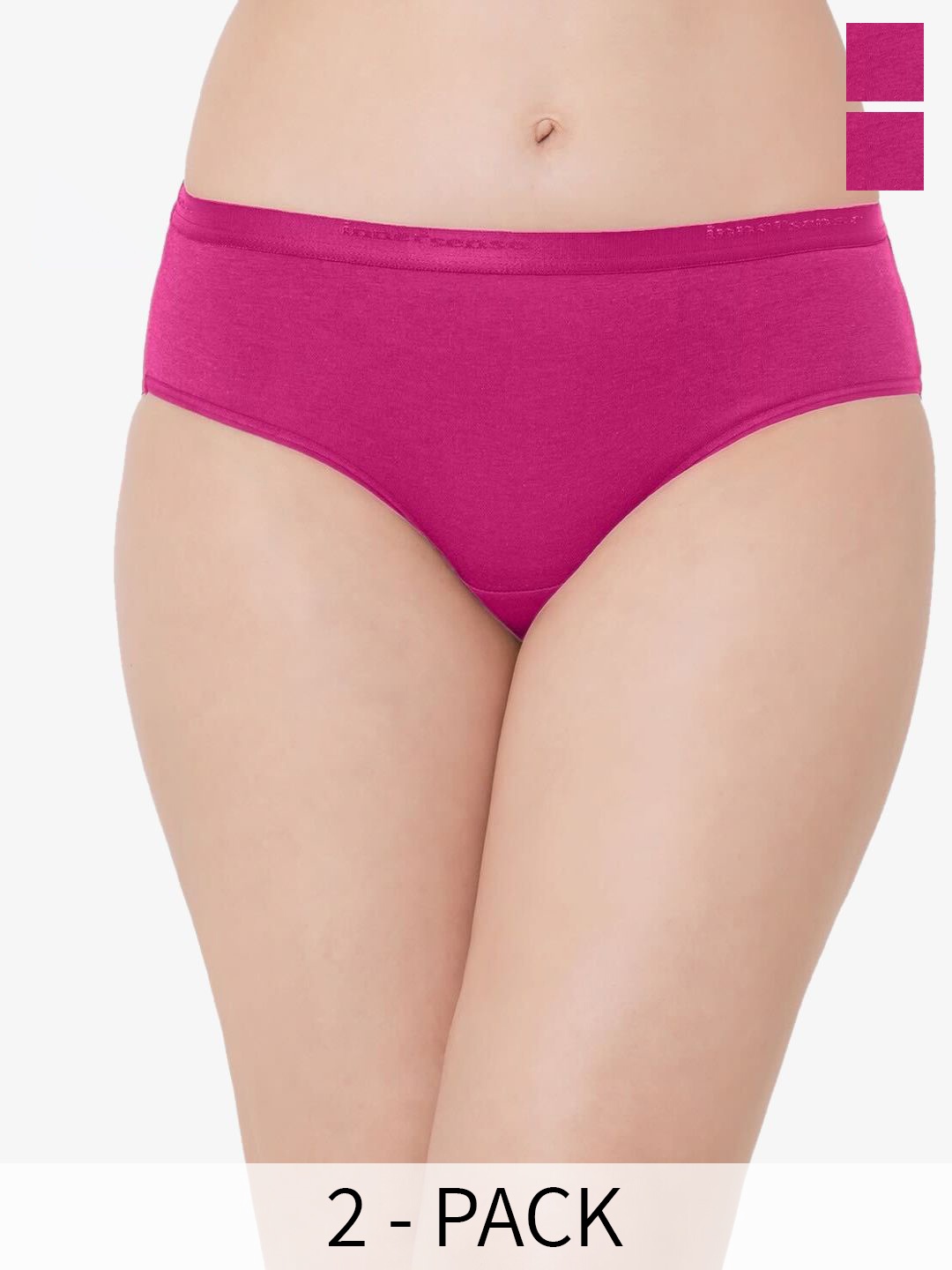 

Inner Sense Pack Of 2 Organic Cotton Hipster Briefs ISP002-Sangria_Sangria, Pink
