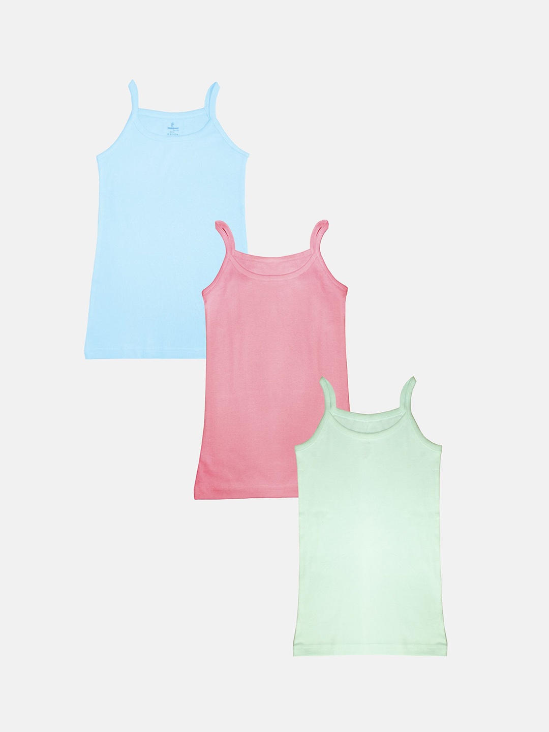 

KiddoPanti Girls Solid 3 Pcs Cotton Camisoles, Blue