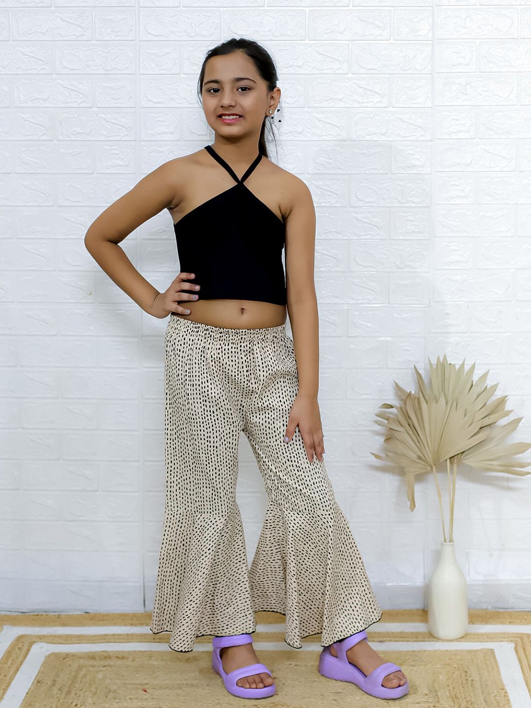 

BAESD Girls Top with Palazzos, Black