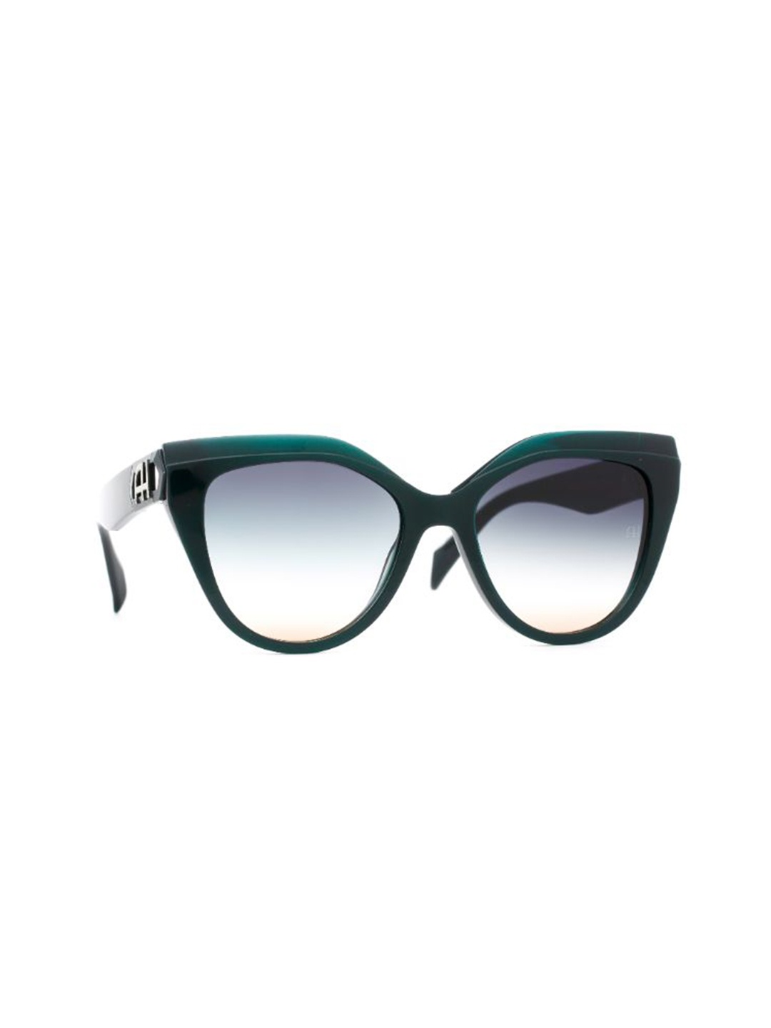

Ana Hickmann Women Round Shape Full Rim Cateye Sunglasses with UV Protected Lens, Blue