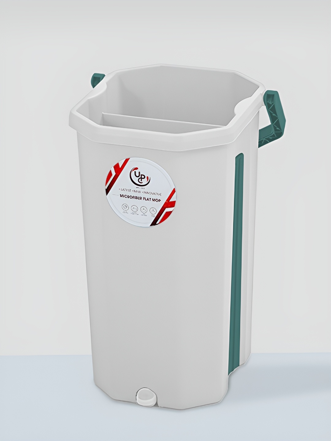 

UPC White & Green Bathroom Mop Bucket