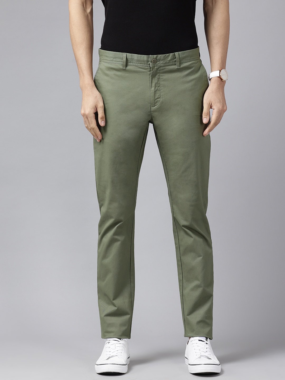 

Blackberrys Men Slim Fit Chinos, Olive