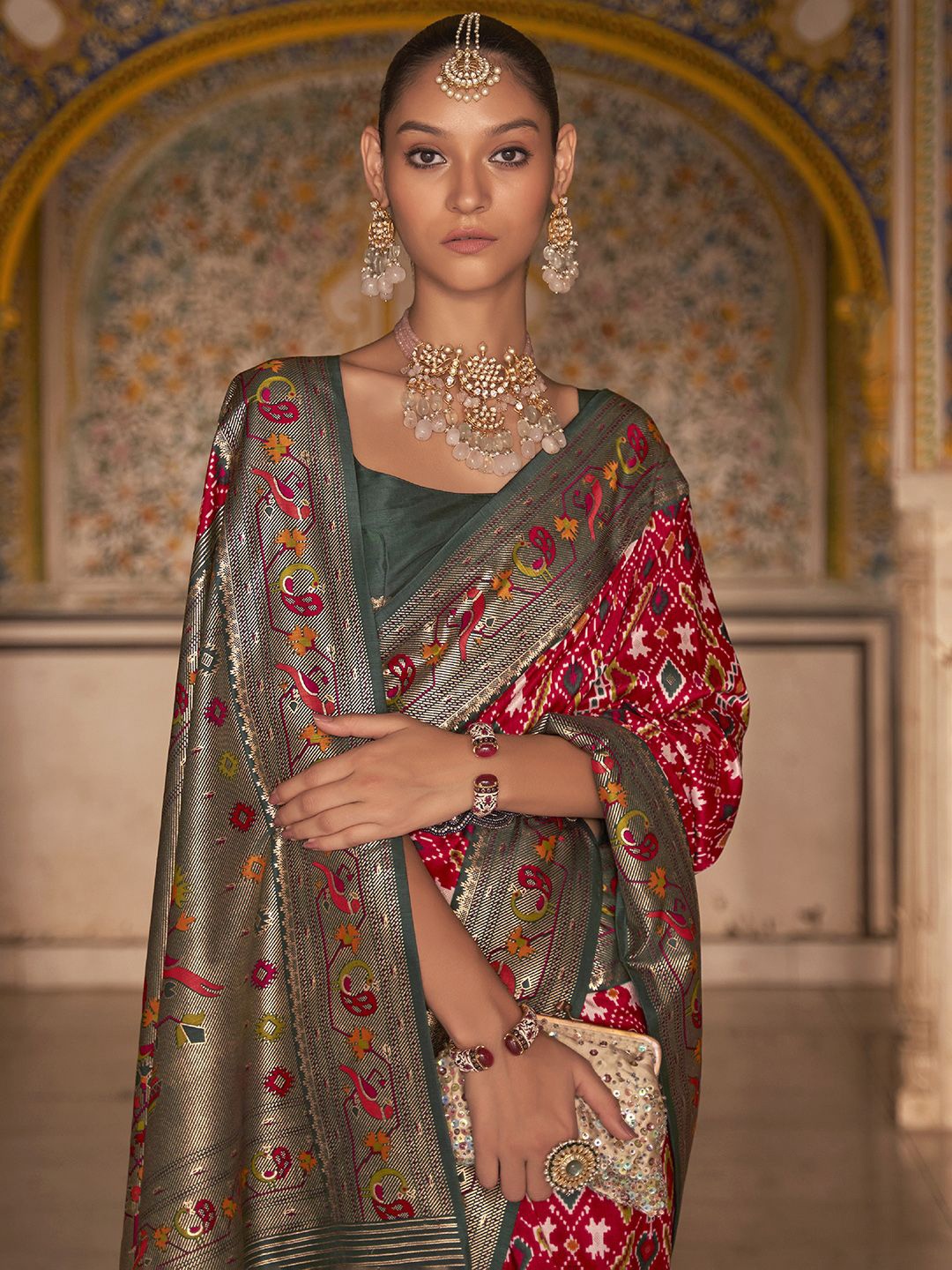 

Anouk Zari Patola Saree, Red