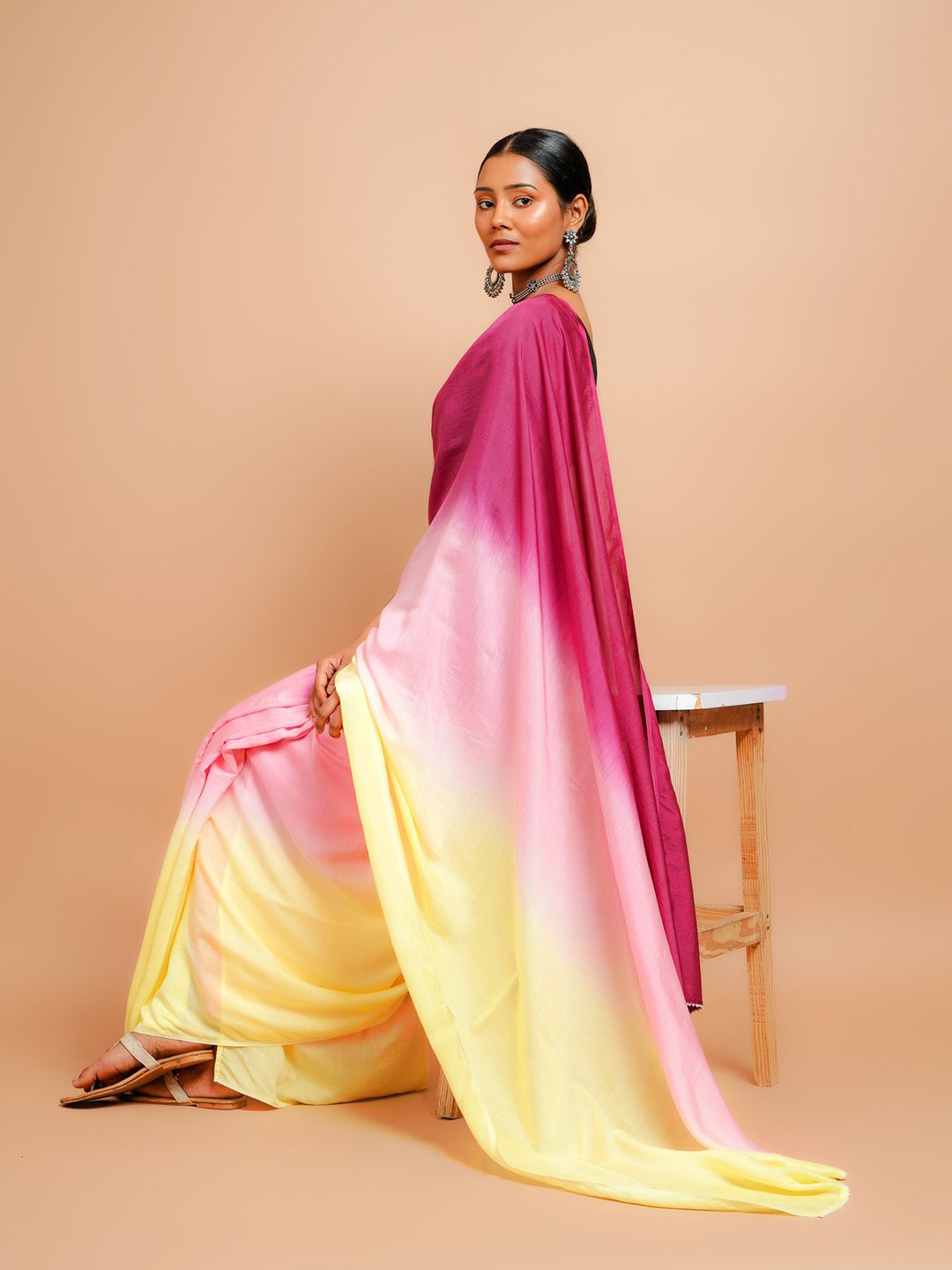 

Taavi Ombre Saree With Blouse Piece, Yellow