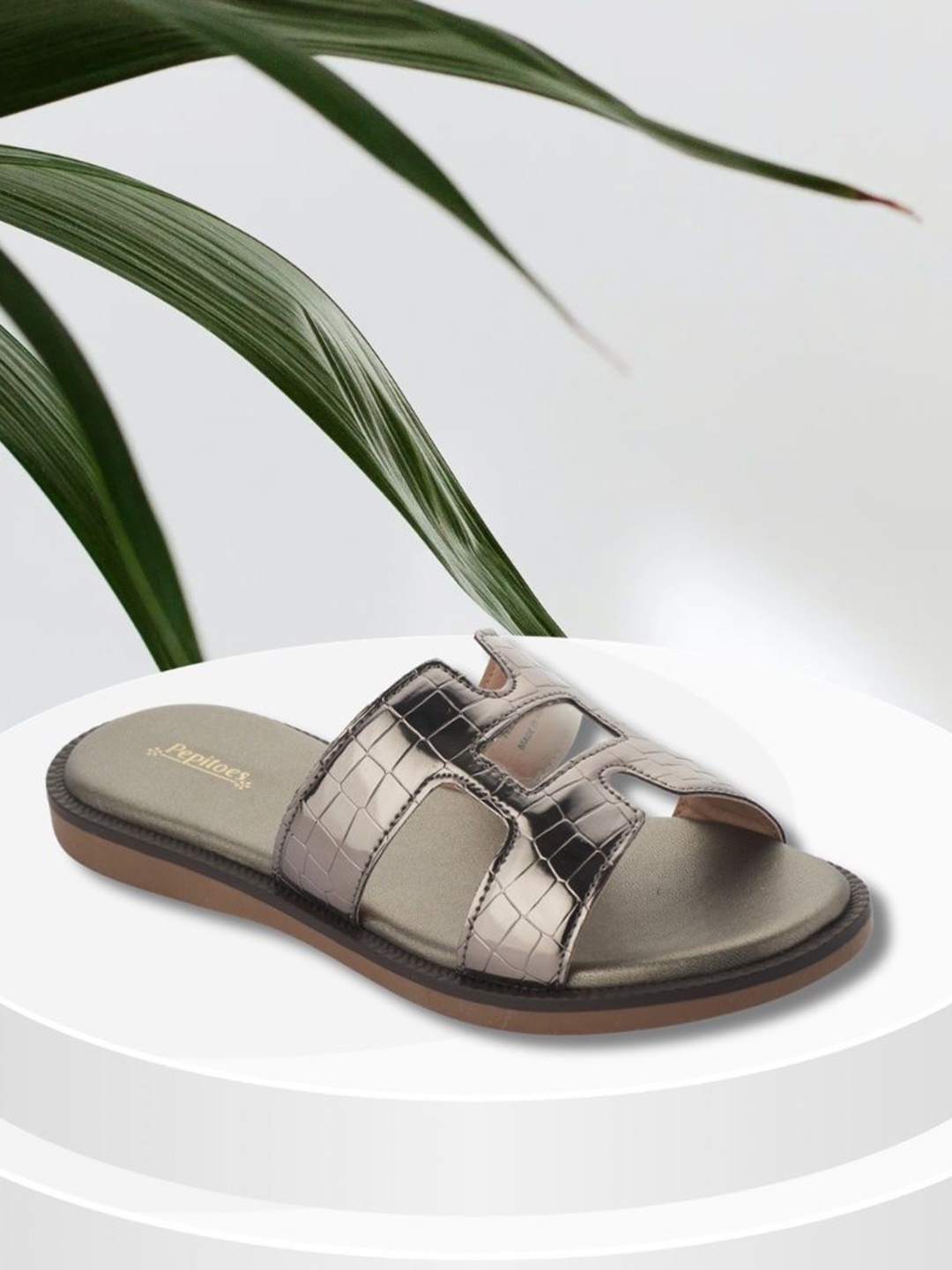 

PEPITOES Women Slip On Open Toe Flats, Bronze