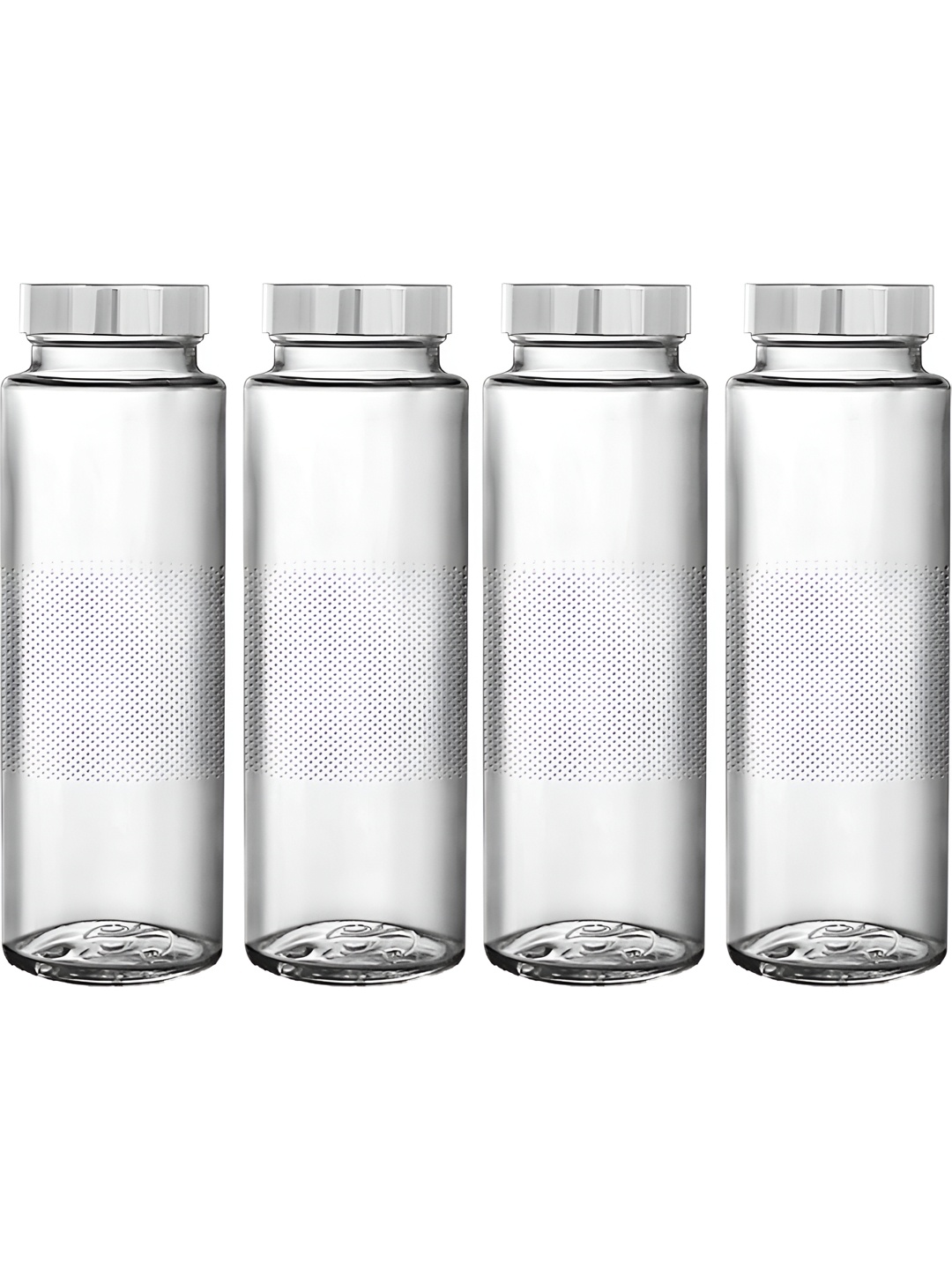 

tyche enterprises Transparent 4 Pieces Glass Solid Water Bottles