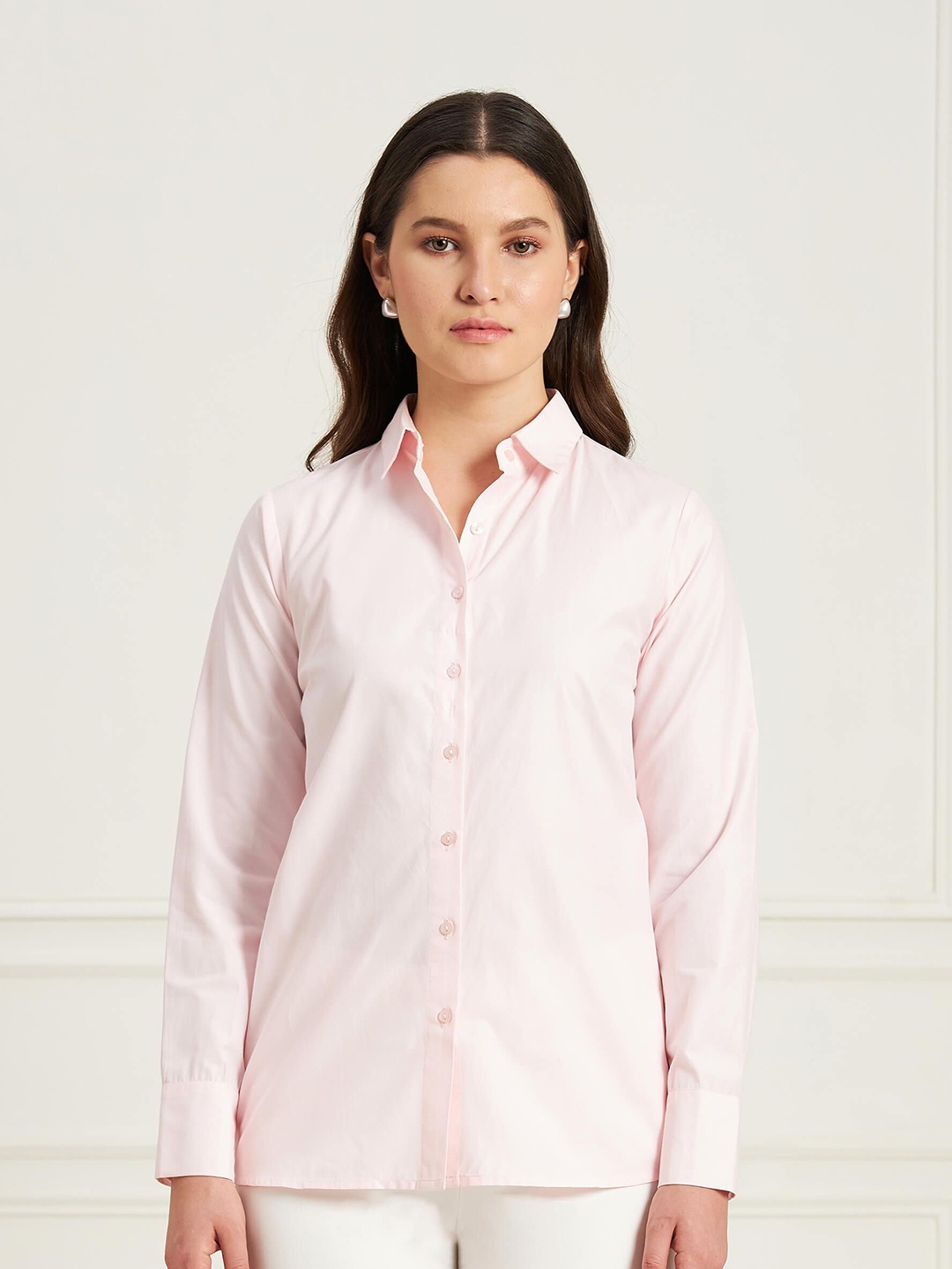 

SALT ATTIRE Women Classic Opaque Formal Shirt, Pink