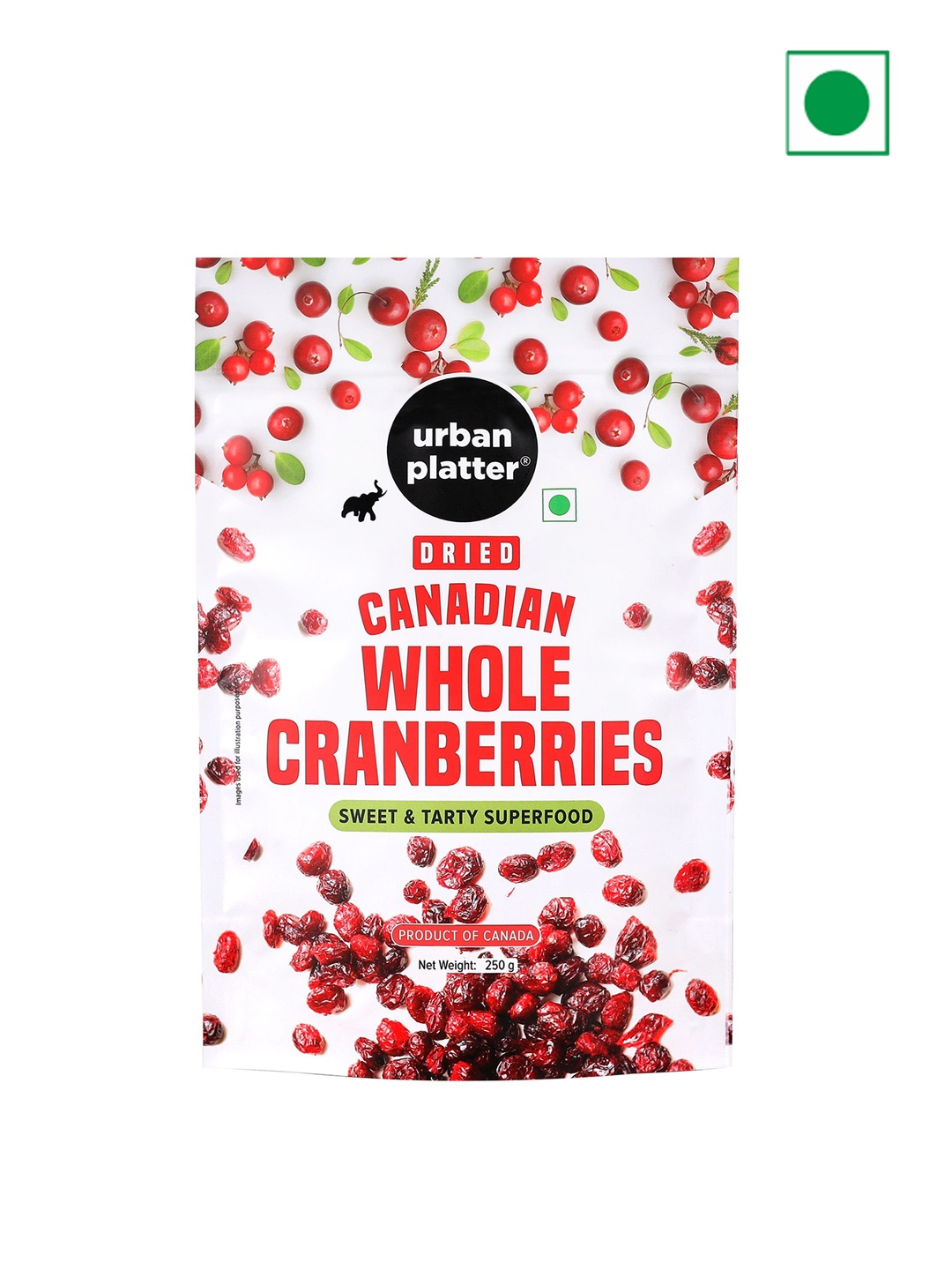 

URBAN PLATTER Dried Canadian Whole Cranberry 250 gm, Red