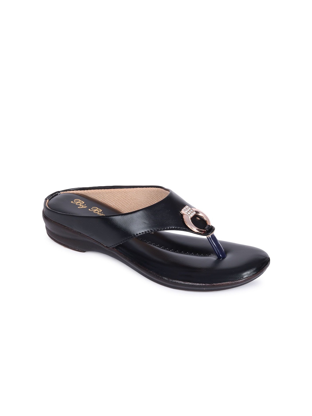 

BIG BIRD Women Open Toe Flats, Black