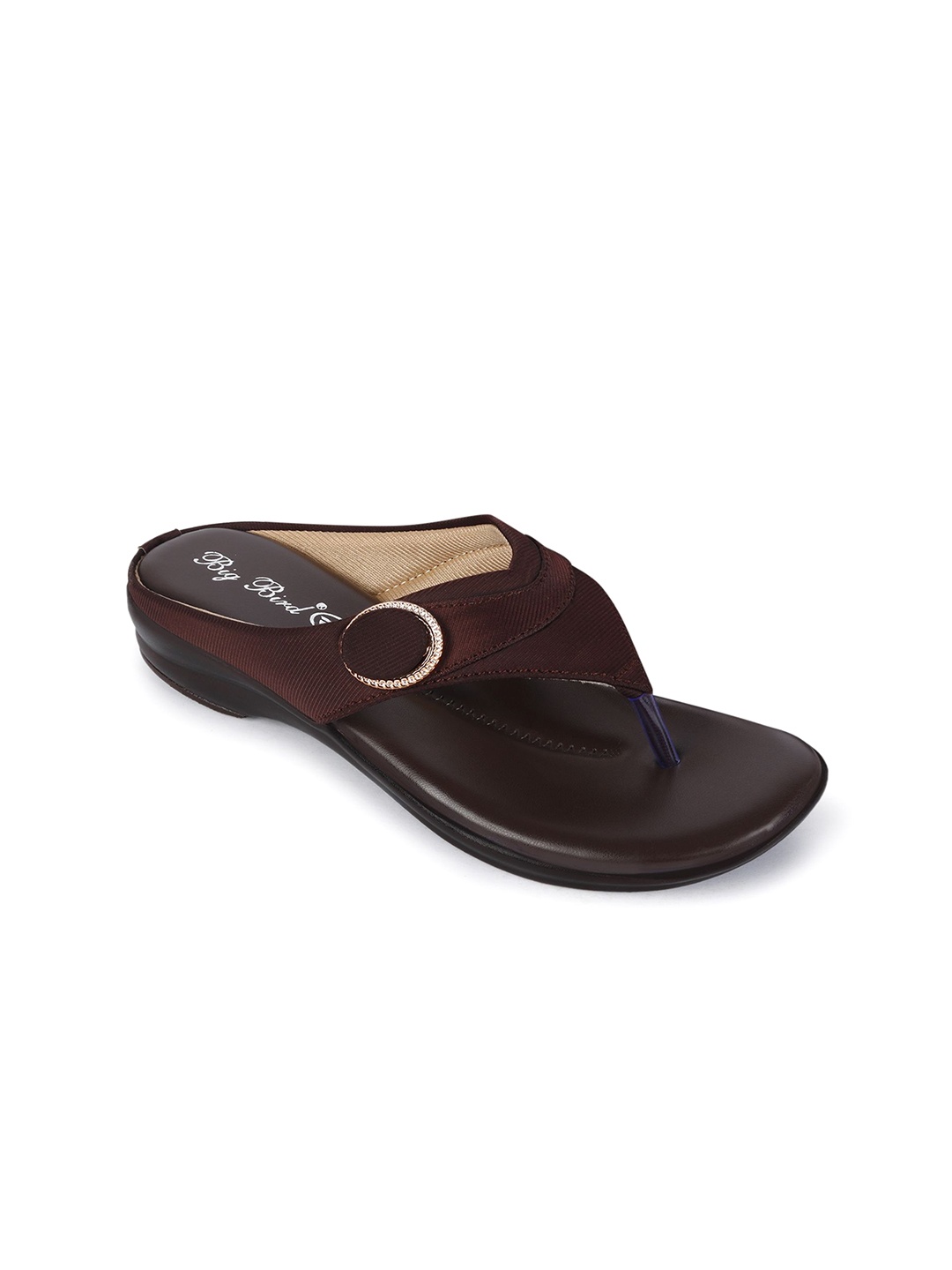 

BIG BIRD Women T-Strap Flats, Brown