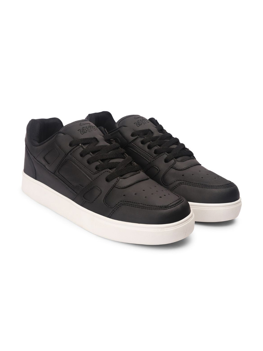 

ZAYDN ELEVEN-ELEVEN Men Perforations Lace-Ups Sneakers, Black