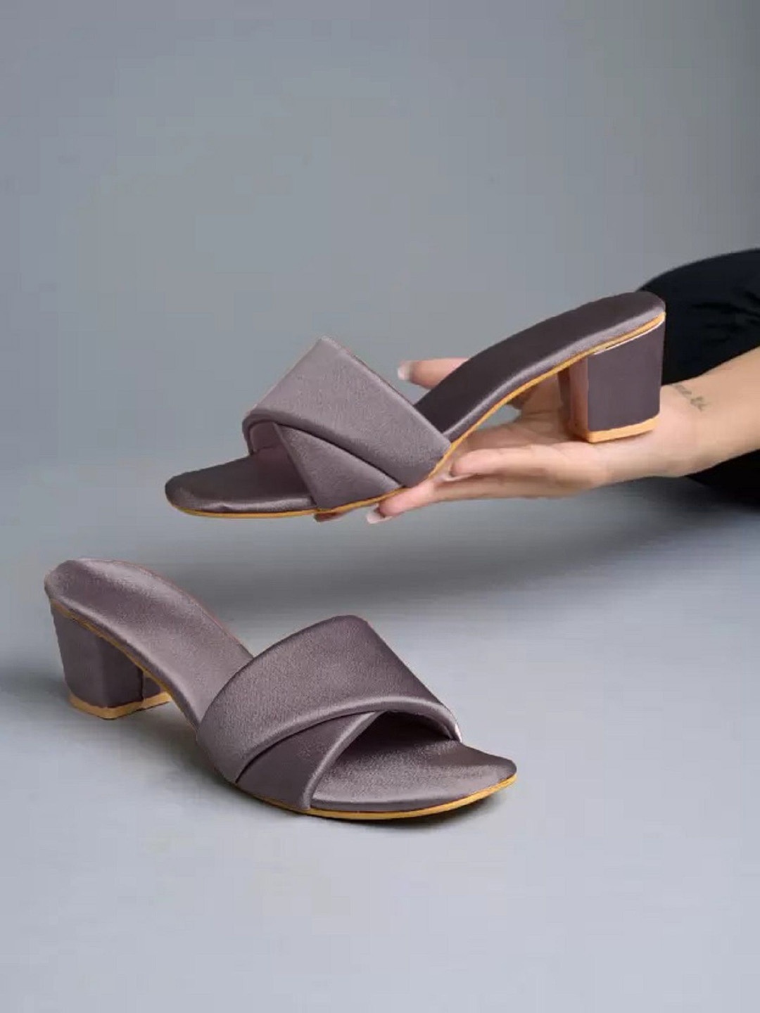 

FABBMATE Women Block Heel Sandals, Copper