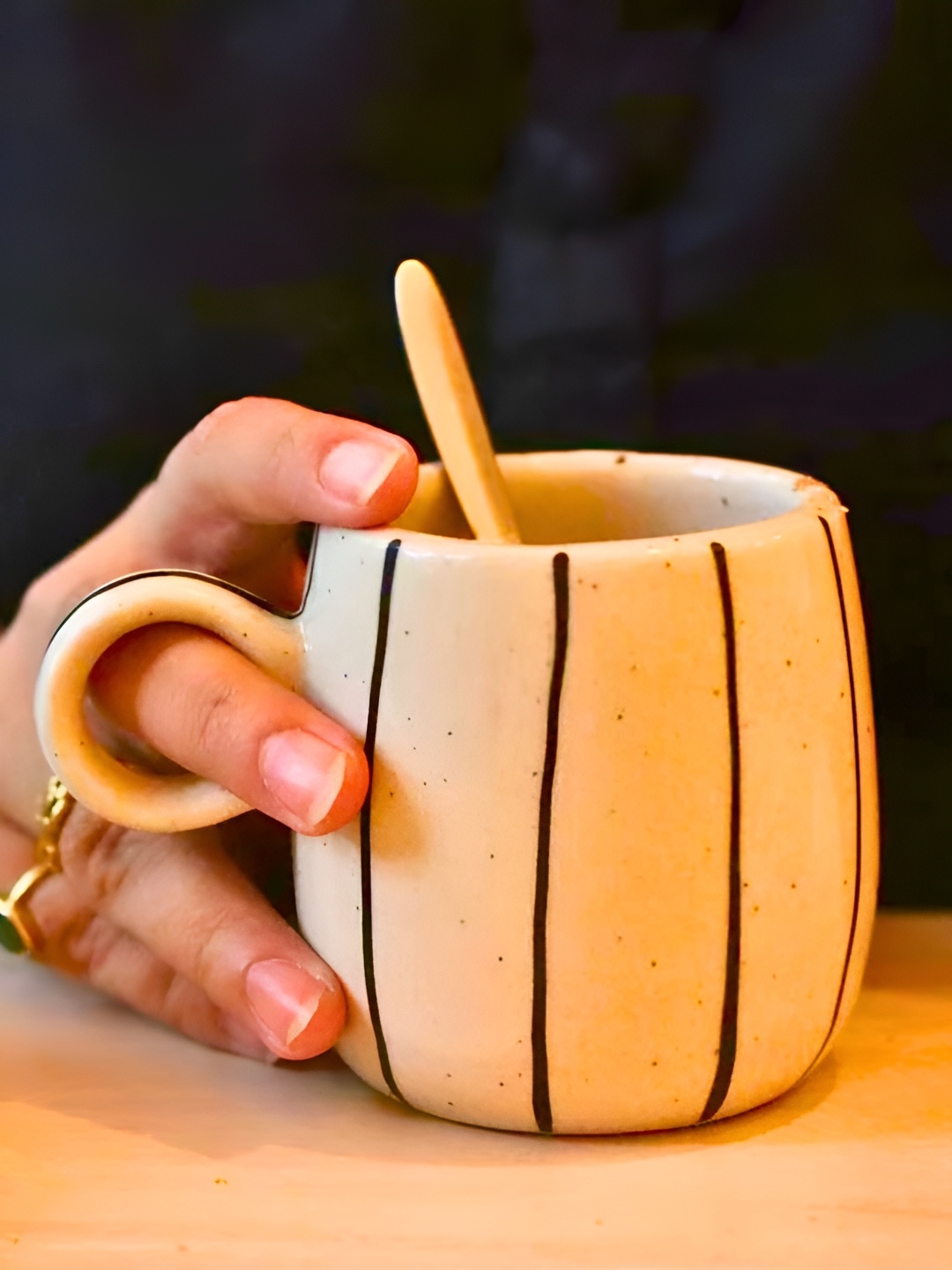 

WEAVING HOMES White & Black Printed Ceramic Glossy Mugs 250 ml
