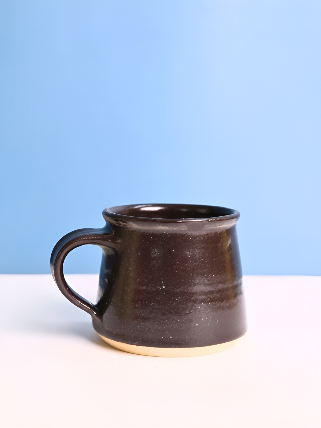 

WEAVING HOMES Charcoal & Beige Ceramic Glossy Finished Mug 150 ml
