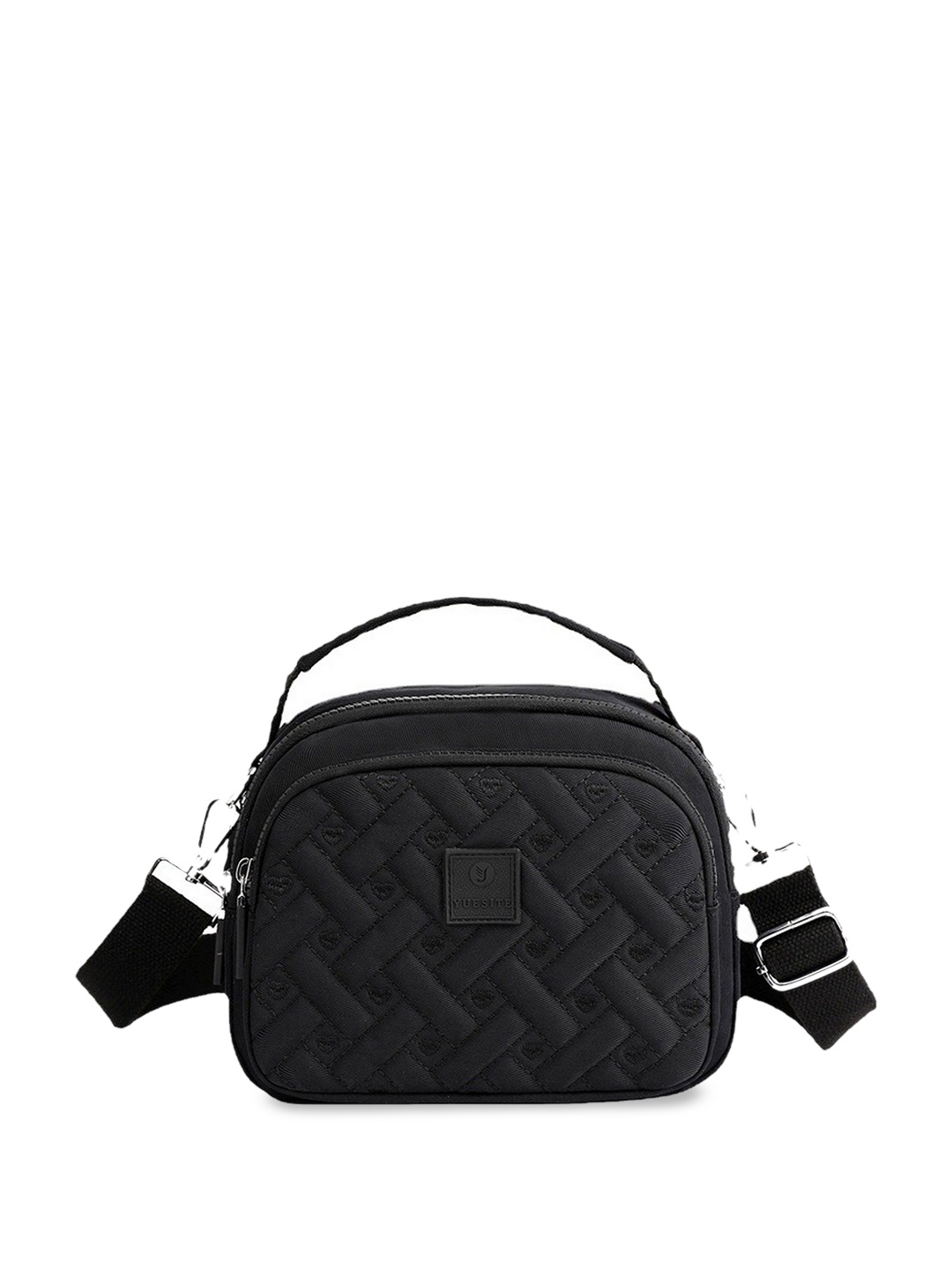 

Diva Dale Women Textured Structured Sling Bag with Quilted, Black