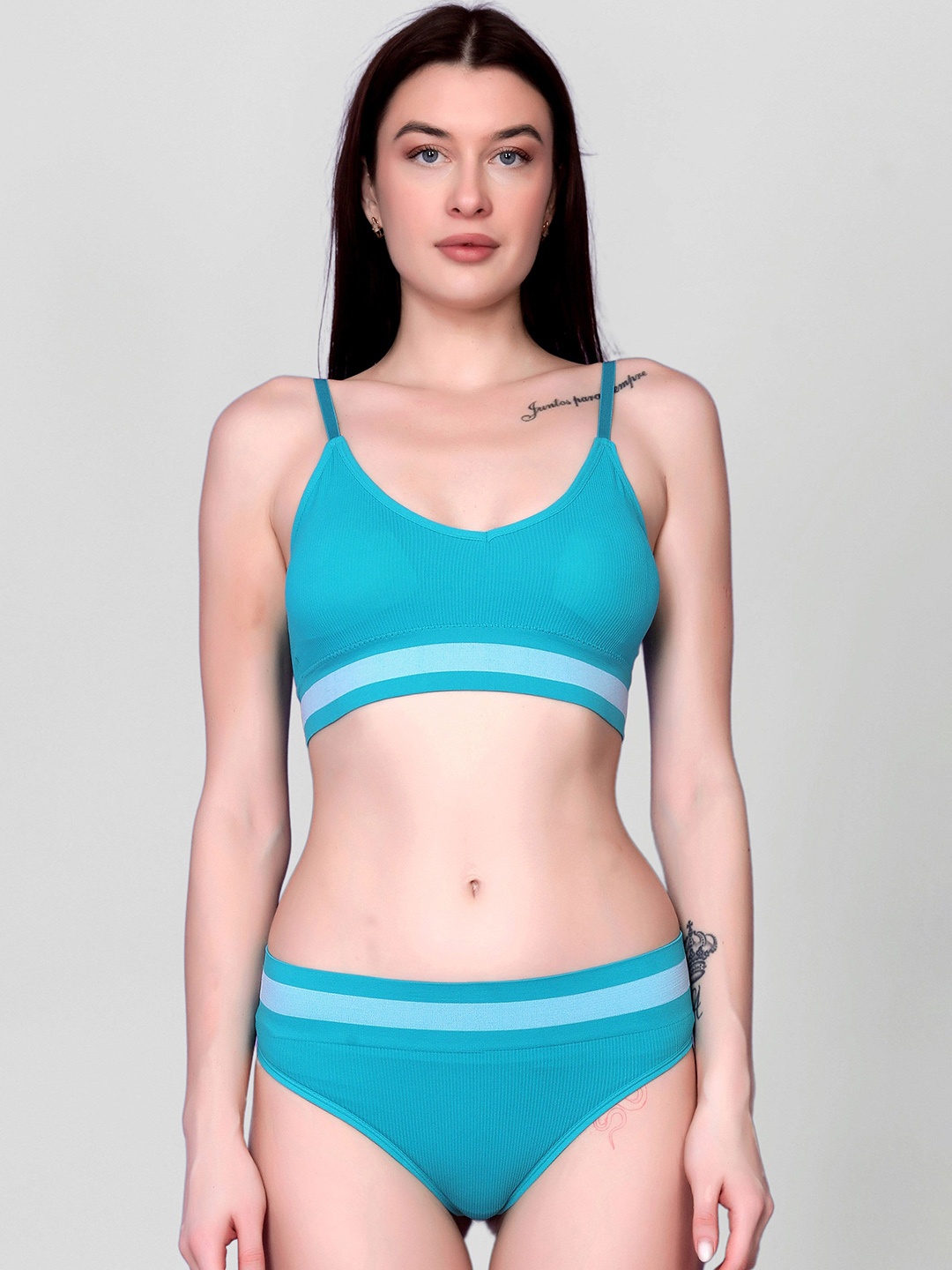

Gopalvilla Lightly-Padded Lingerie Set, Blue