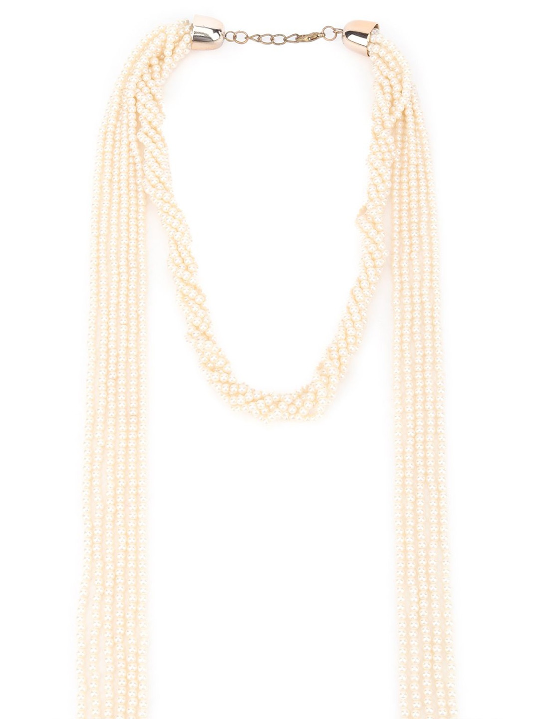 

ODETTE Tasselled Faux Pearls Necklace, White