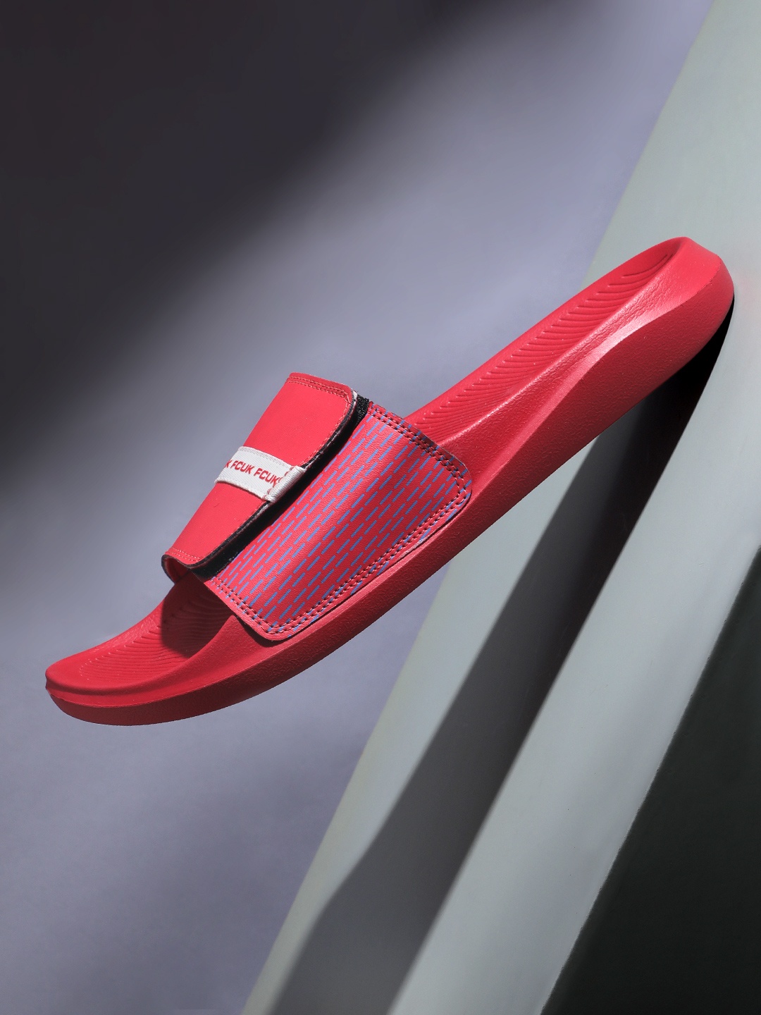 

FCUK Men Brand Logo Printed Sliders, Red