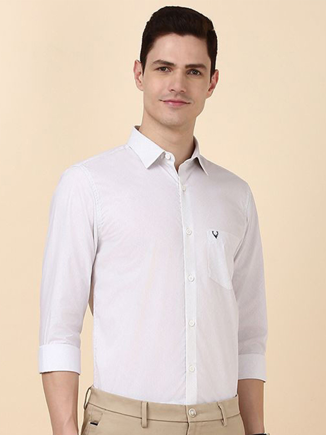 

Allen Solly Men Slim Fit Opaque Casual Shirt, White