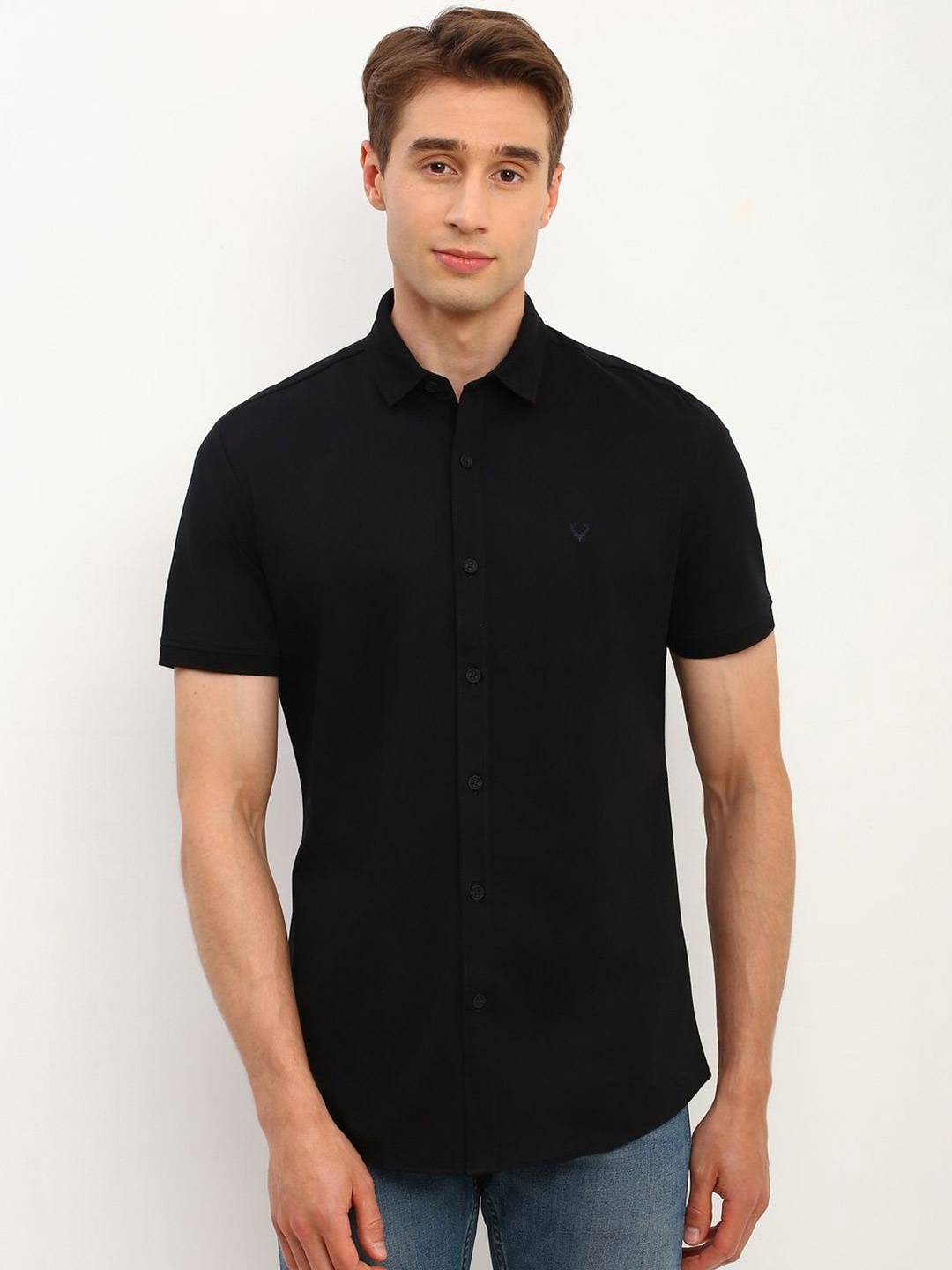 

Allen Solly Men Slim Fit Opaque Casual Shirt, Black