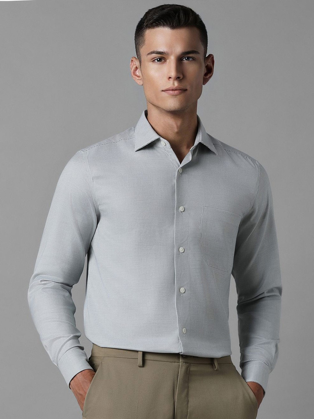

Louis Philippe Men Opaque Formal Shirt, Grey