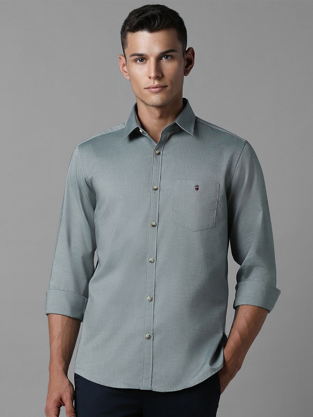 

Louis Philippe Sport Men Slim Fit Opaque Casual Shirt, Grey
