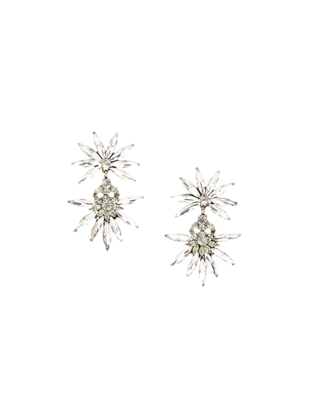 

ODETTE Gold-Plated Stone-Studded Drop Earrings, White