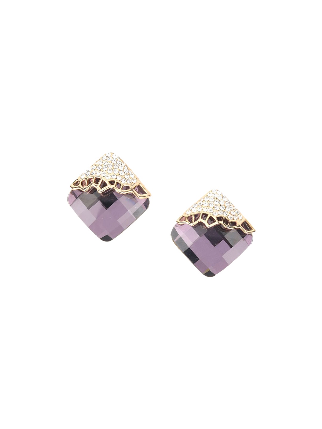

ODETTE Gold-Plated Stone Studded Studs Earrings