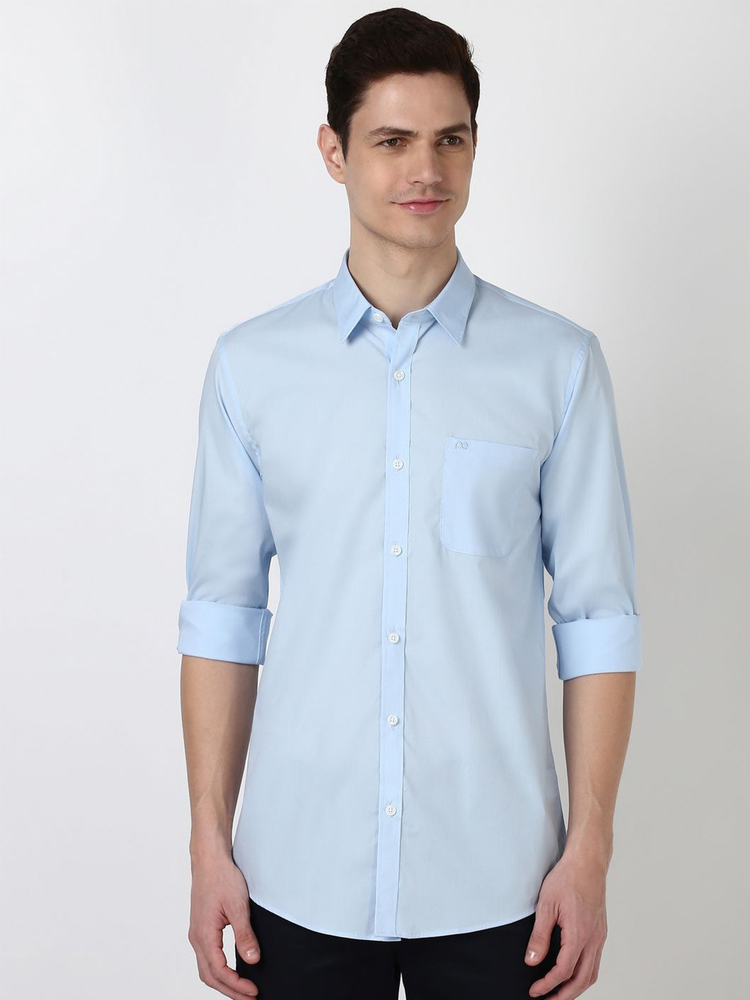 

Peter England CasualsMen slim fit 100% cotton casual shirt, Blue