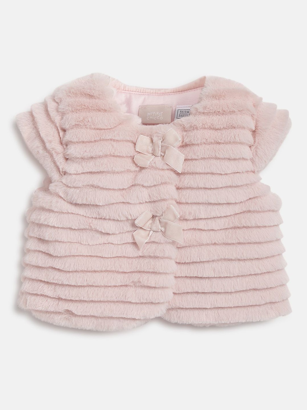 

Chicco Girls Striped Longline Puffer Jacket, Pink
