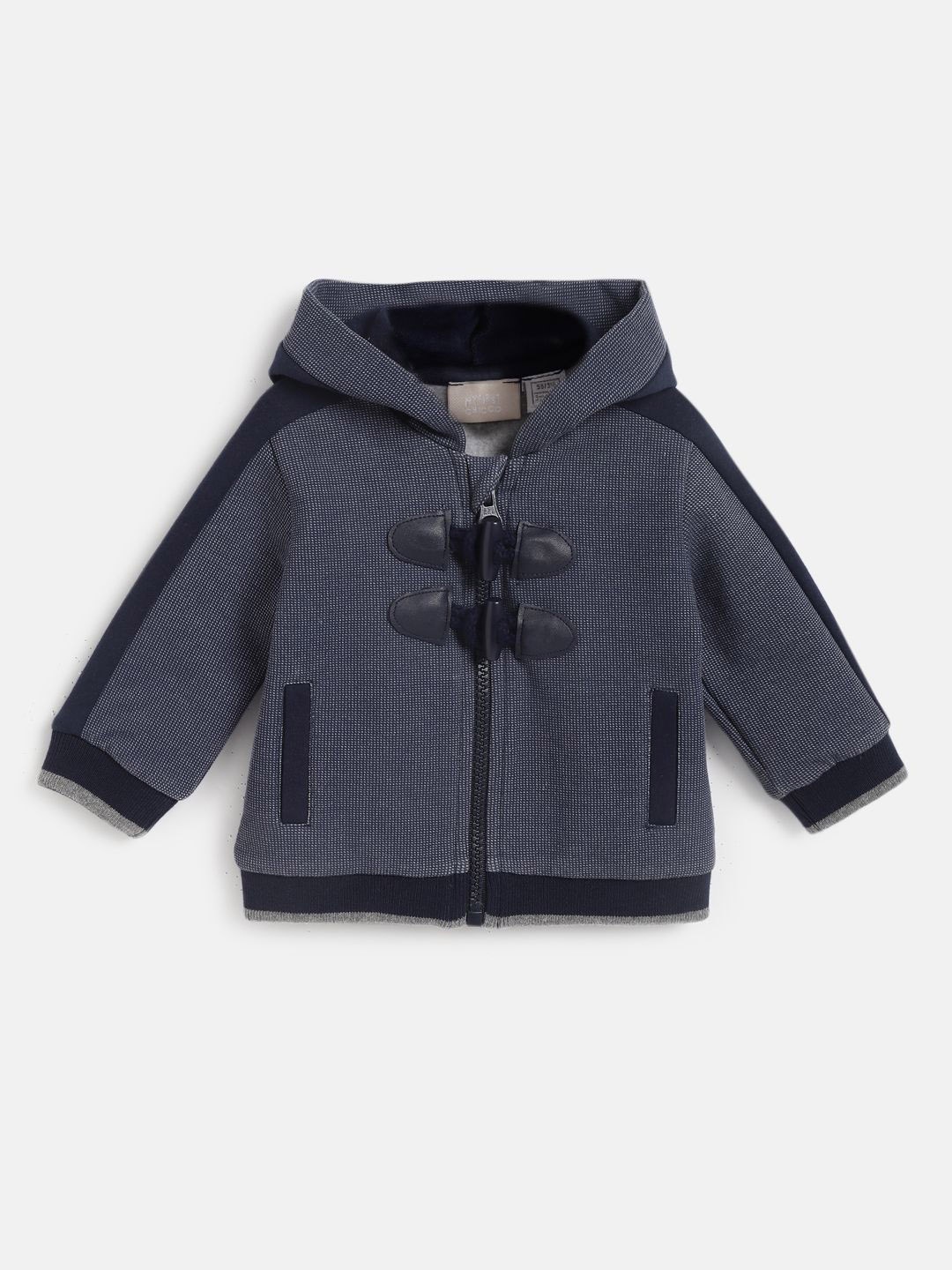 

Chicco Boys Checked Open Front Jacket with Embroidered, Navy blue