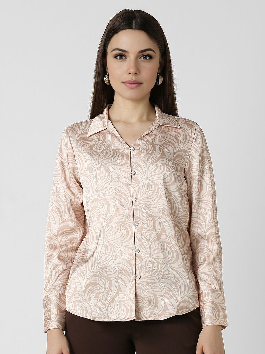 

Van Heusen Woman Women Opaque Printed Formal Shirt, Black
