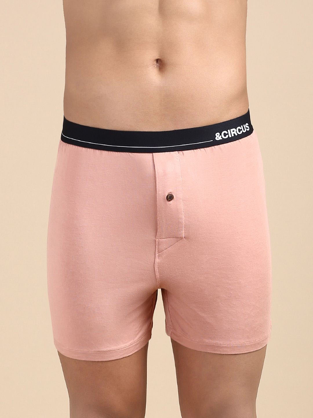 

&CIRCUS Men Solid Low-Rise Modal Boxer, Nude
